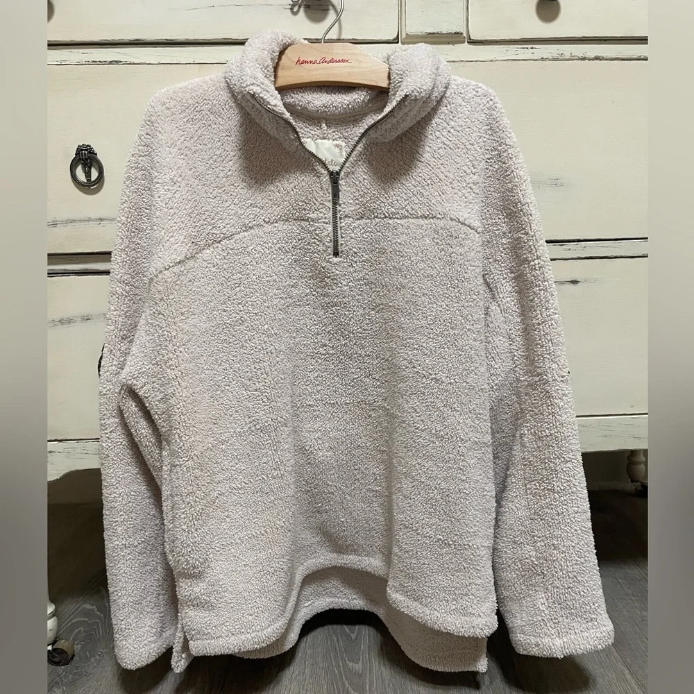 Altar'd State Cream Fleece Quarter-Zip - Picture 2 of 3